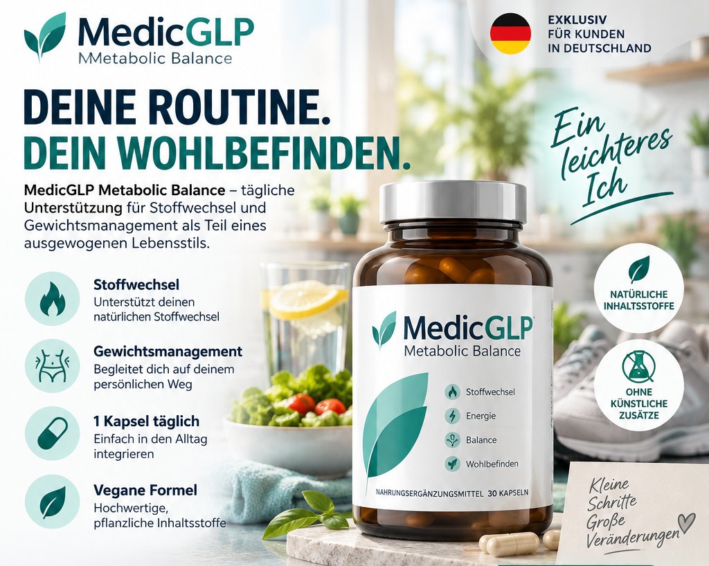 MedicGLP Metabolic Balance &ndash; t&auml;gliche Unterst&uuml;tzung f&uuml;r Stoffwechsel und Gewichtsmanagement.