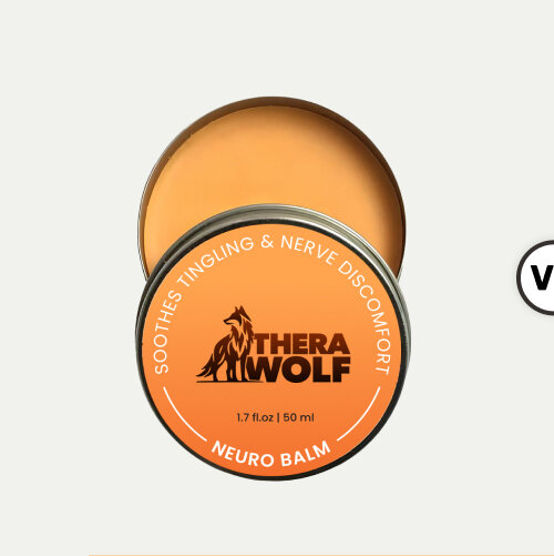 TheraWolf Neuro Balm orange tin and balm texture, seller image